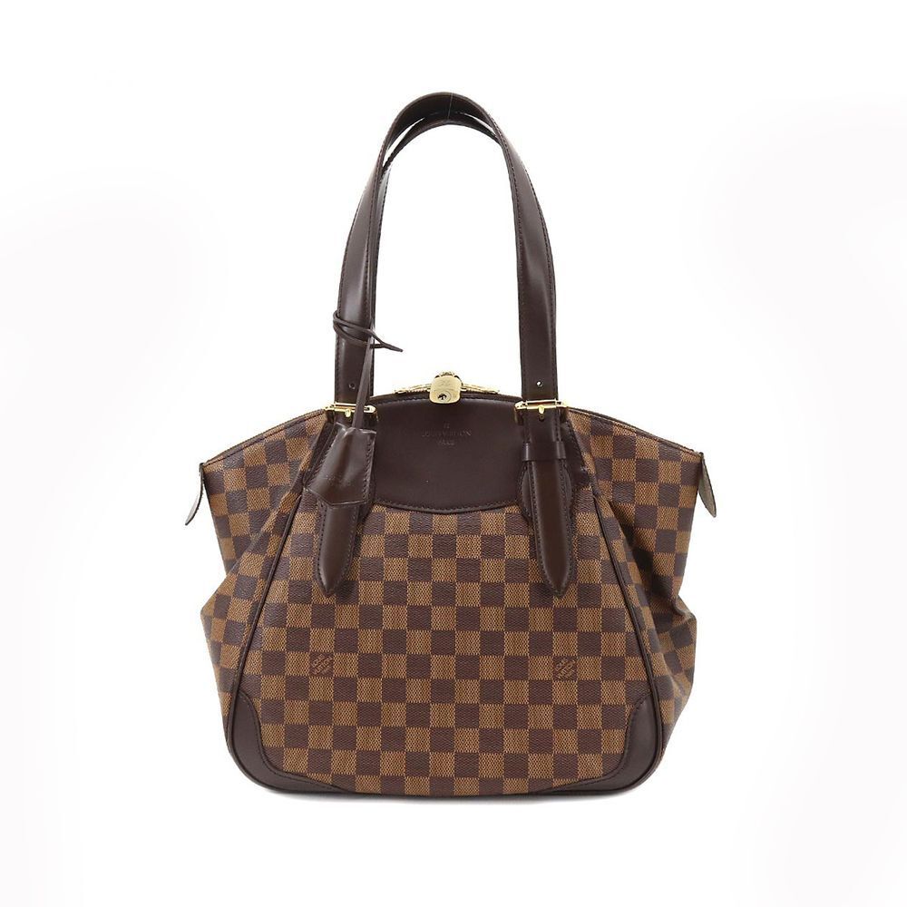 Louis Vuitton Damier Verona MM Shoulder Bag Ebene Gold Hardware